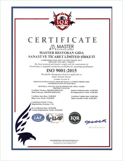 ISO 9001 sertifika önizlemesi